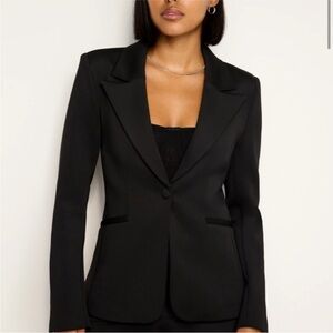 Good American Classic Sculpted Scuba Blazer Black 2XL NWT Tailored Jacket